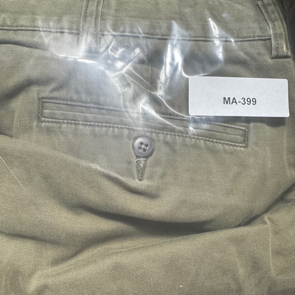 Polo Ralph Lauren Hammond Pant Mens Chino 42x30 Olive Fair Pleated Faded MA399 - Picture 10 of 10